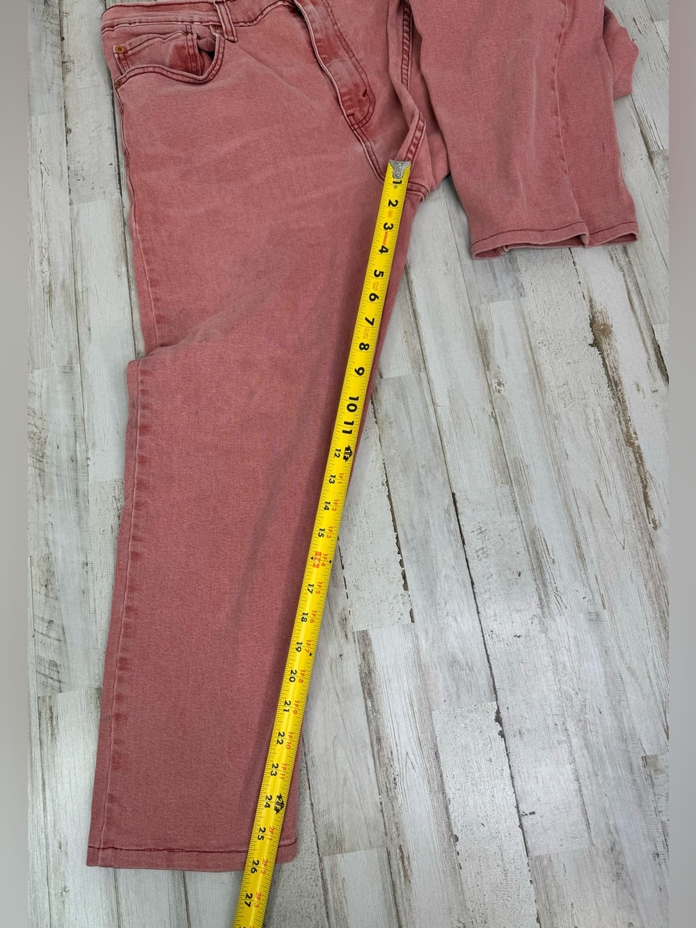 Levis 502 Pants Jeans Men 36x26 Denim Stretch Pink Straight - Picture 8 of 11